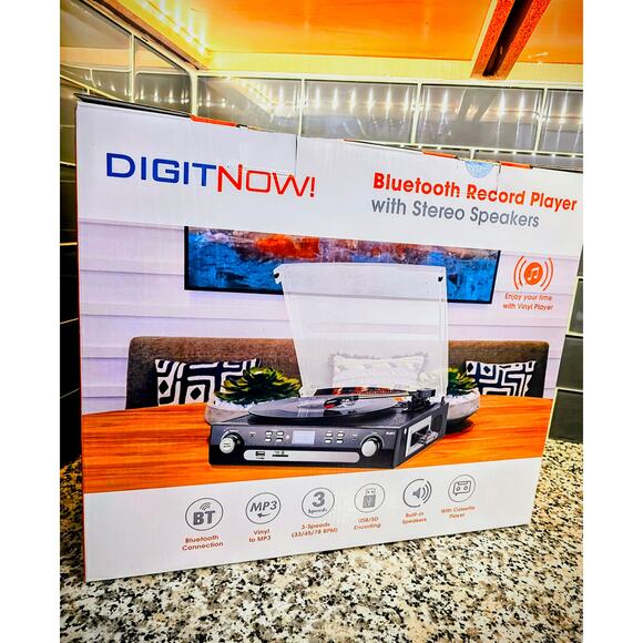 DIGITNOW! M36 Bluetooth Record Player MP3 Cassette Radio Turntable | Open Box - Picture 1 of 7